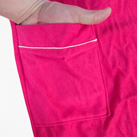 80s Vintage Bright Pink Button Down Long Robe Loungewear Sleepwear Size 20W - Picture 5 of 14